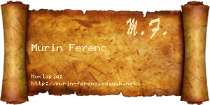 Murin Ferenc névjegykártya